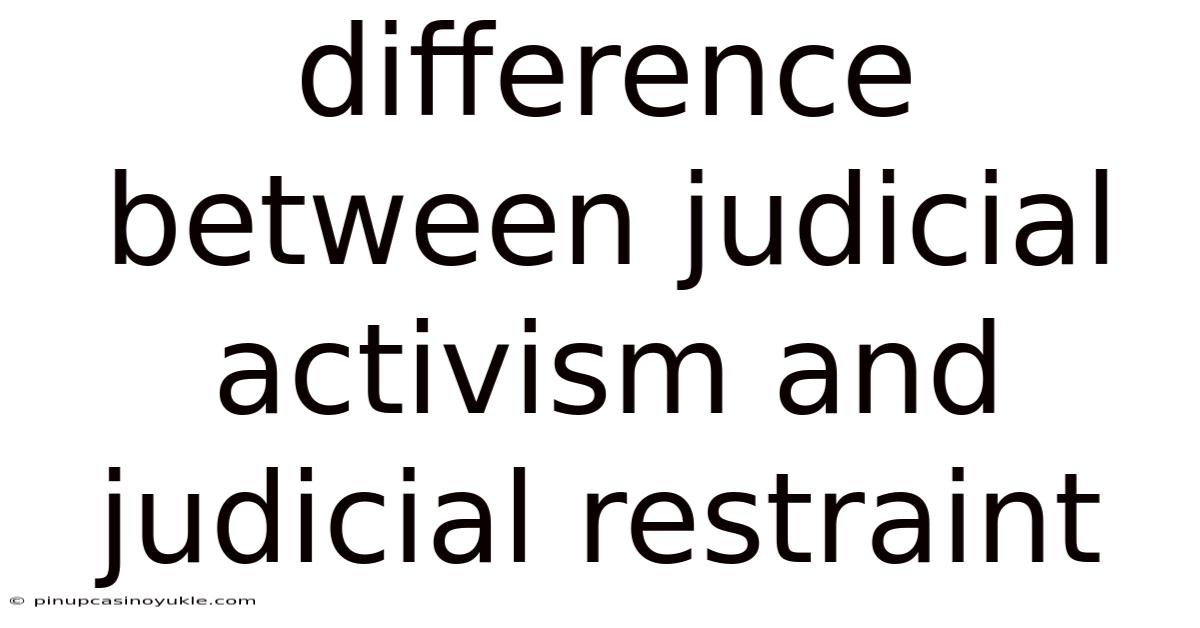 Difference Between Judicial Activism And Judicial Restraint