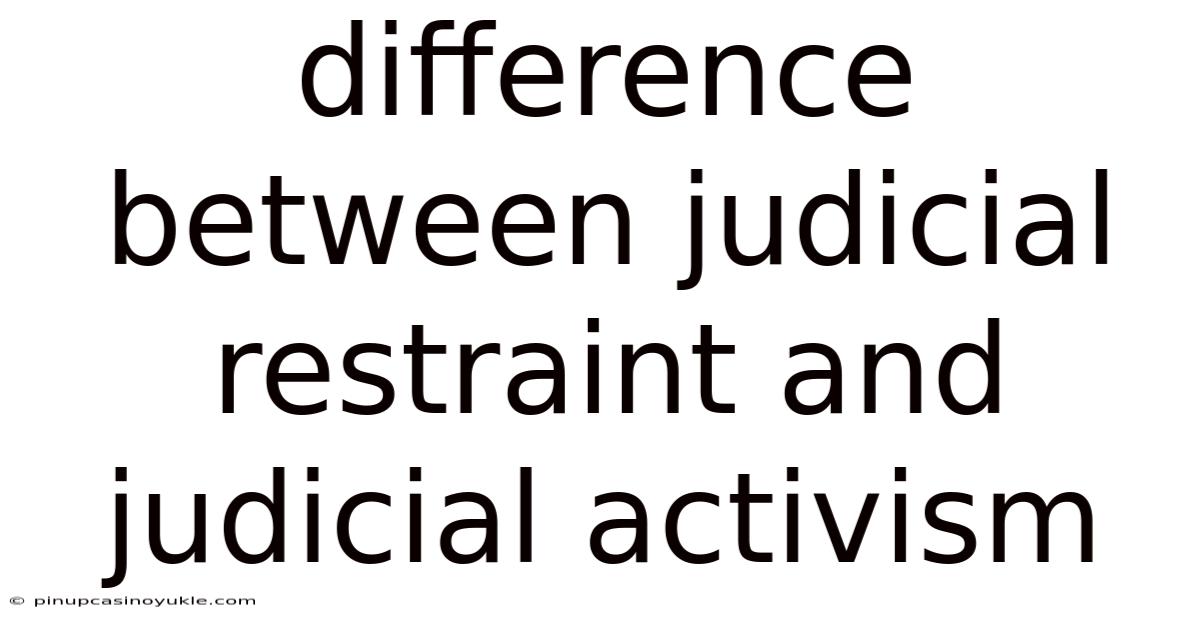 Difference Between Judicial Restraint And Judicial Activism