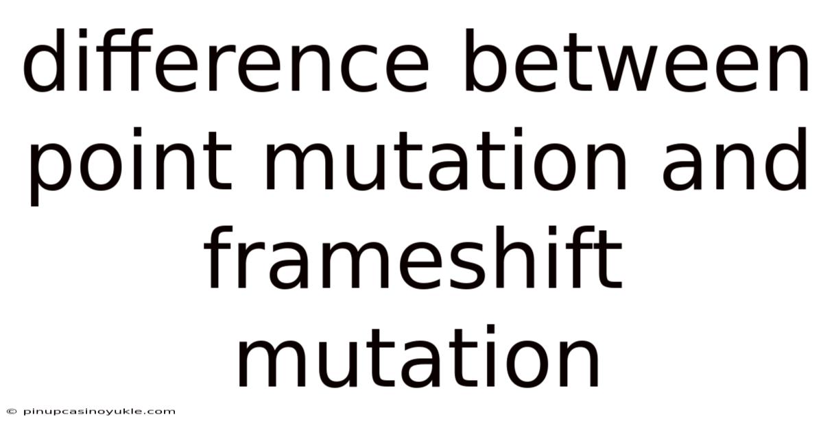 Difference Between Point Mutation And Frameshift Mutation