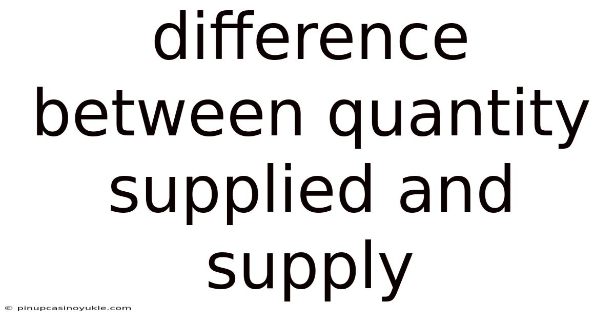 Difference Between Quantity Supplied And Supply