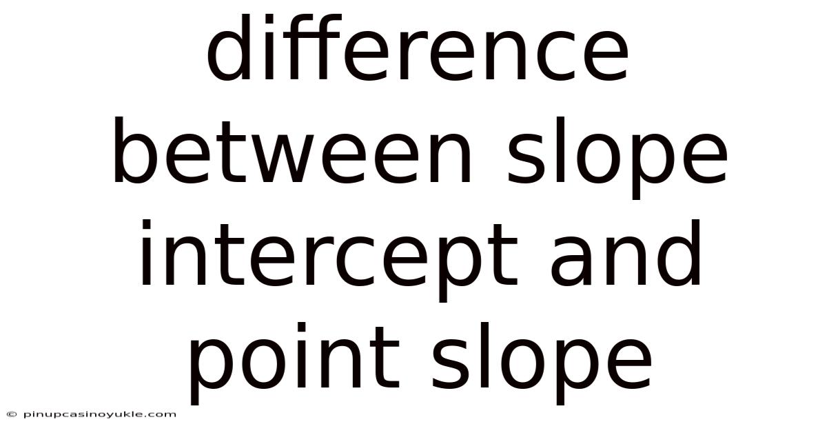 Difference Between Slope Intercept And Point Slope