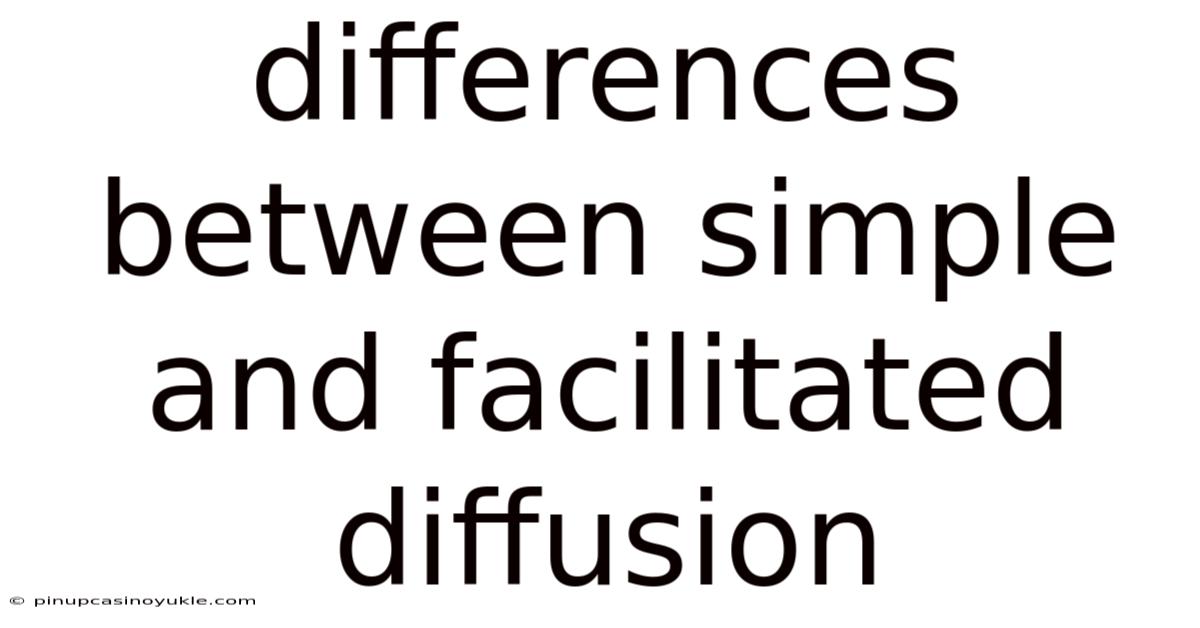 Differences Between Simple And Facilitated Diffusion