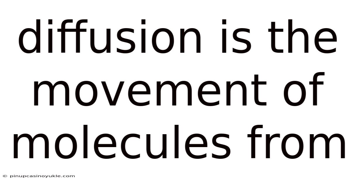 Diffusion Is The Movement Of Molecules From