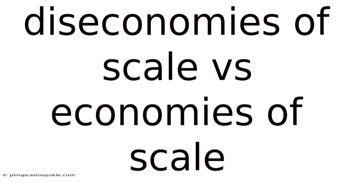Diseconomies Of Scale Vs Economies Of Scale