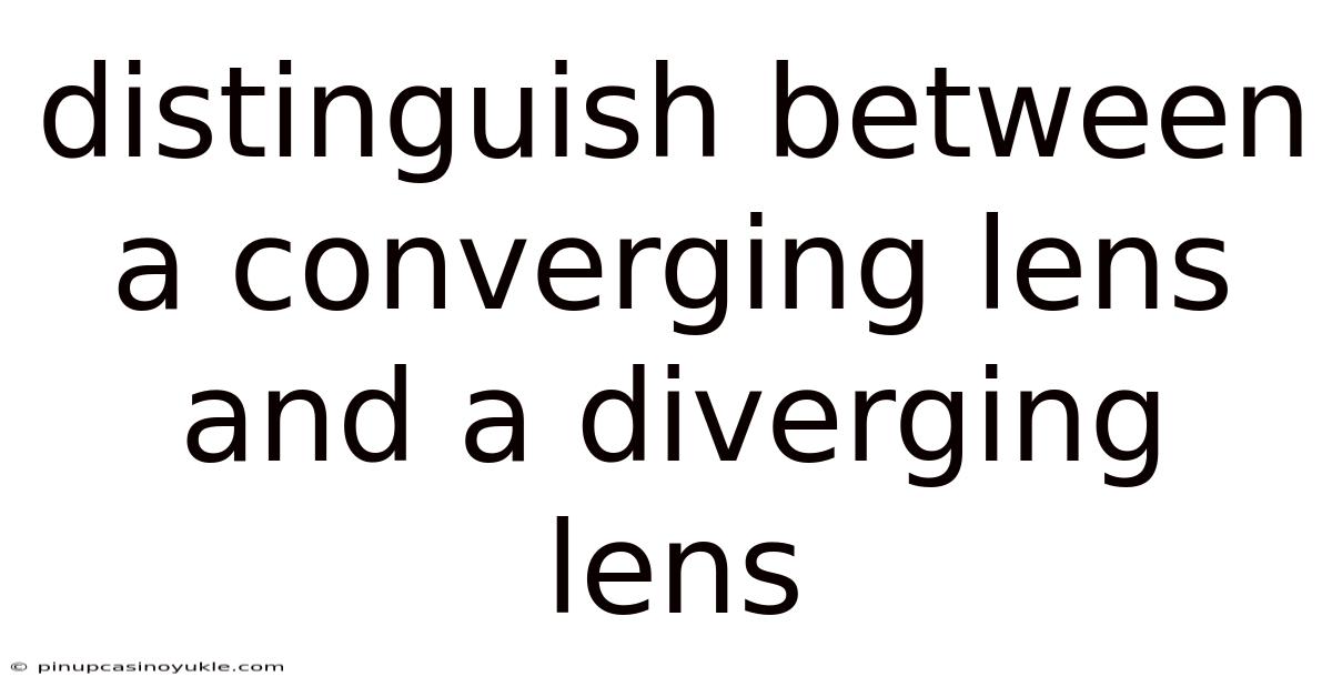Distinguish Between A Converging Lens And A Diverging Lens