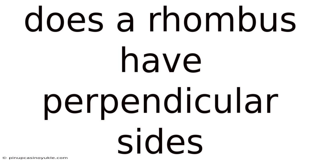 Does A Rhombus Have Perpendicular Sides