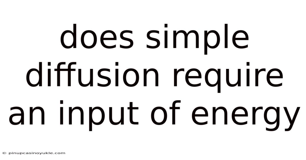 Does Simple Diffusion Require An Input Of Energy