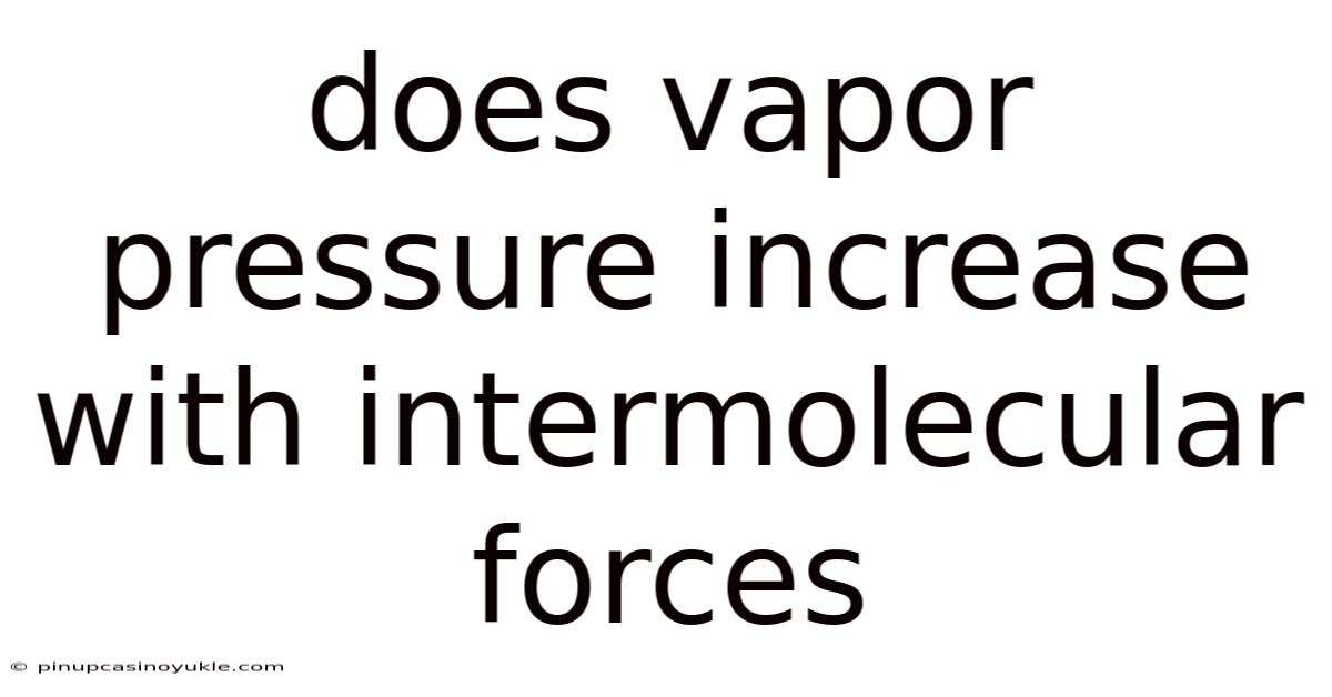 Does Vapor Pressure Increase With Intermolecular Forces