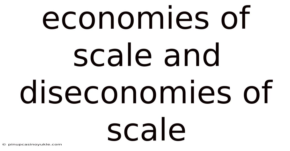 Economies Of Scale And Diseconomies Of Scale