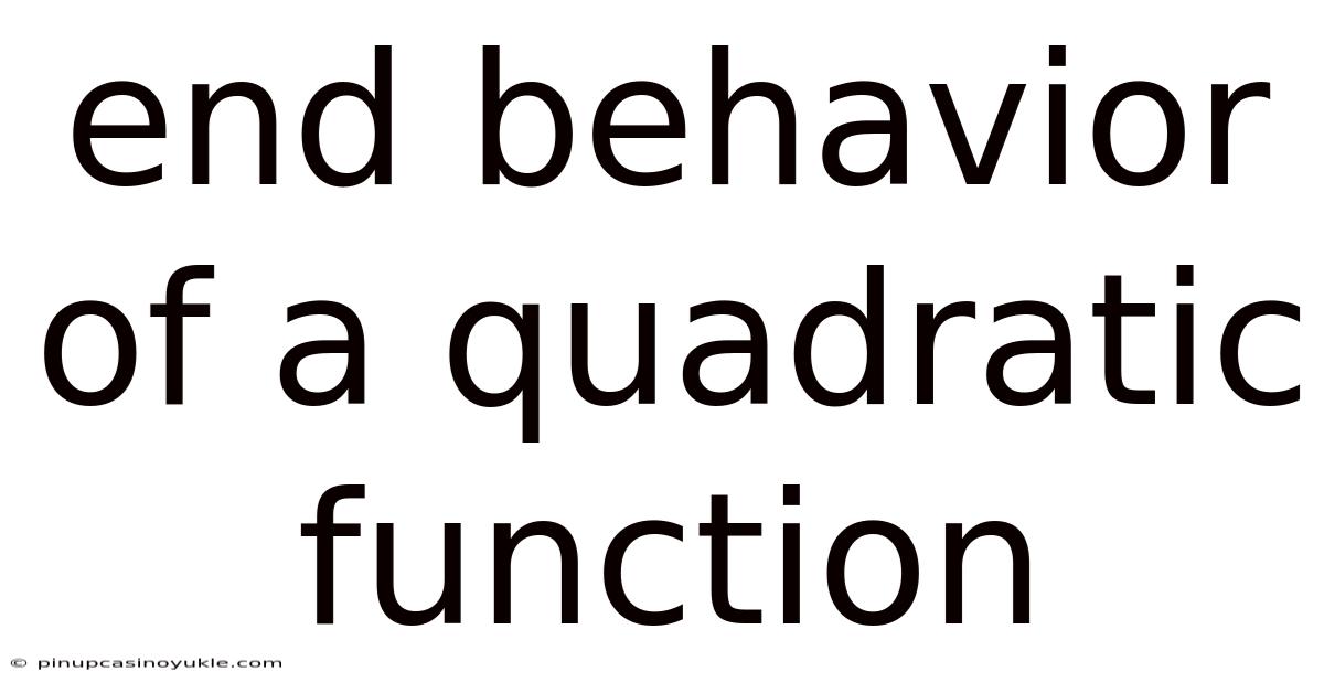 End Behavior Of A Quadratic Function