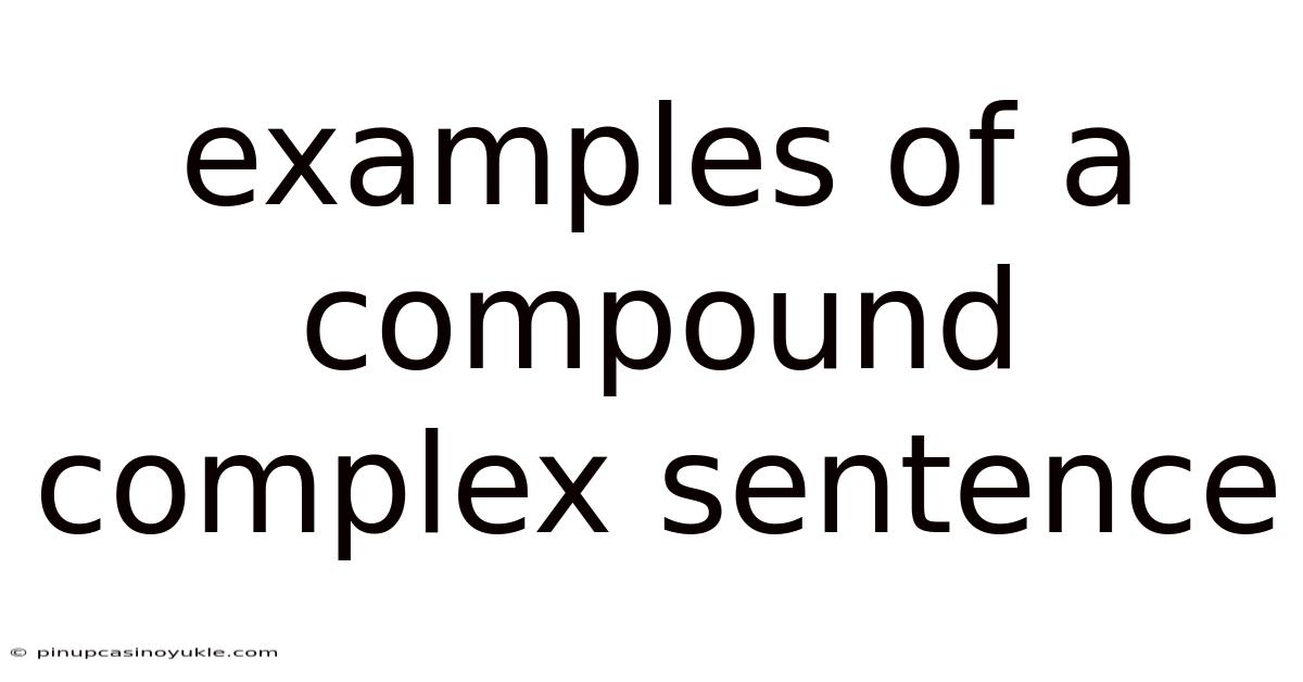 Examples Of A Compound Complex Sentence
