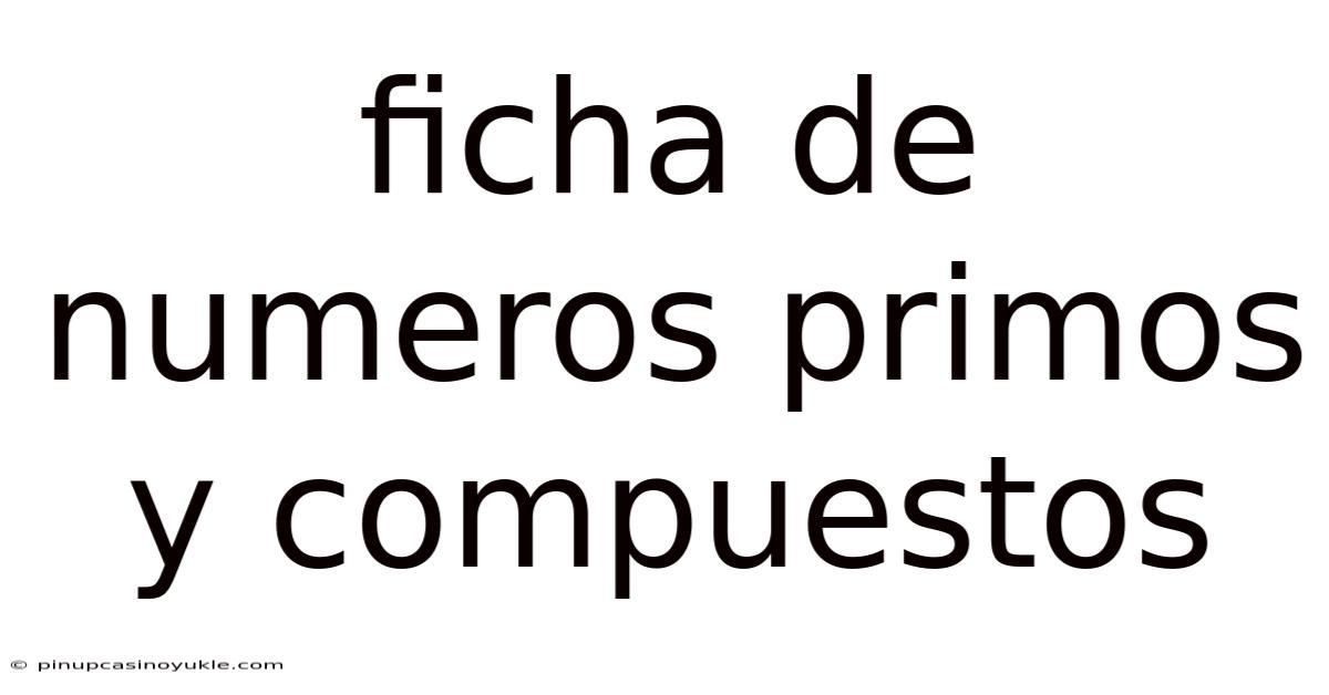 Ficha De Numeros Primos Y Compuestos