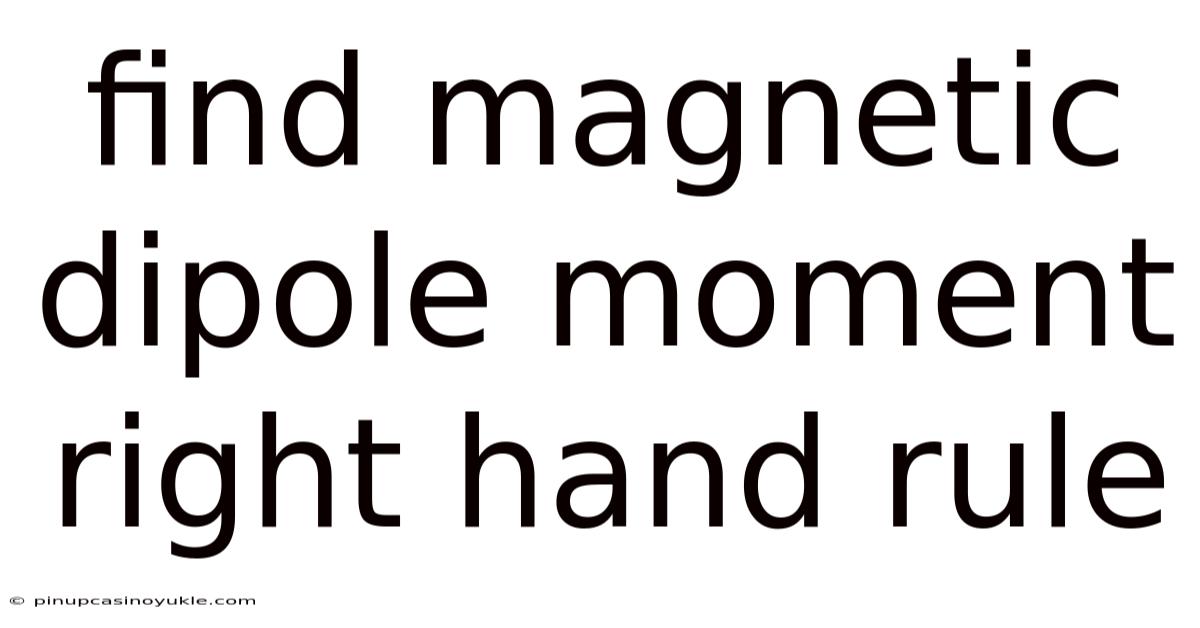 Find Magnetic Dipole Moment Right Hand Rule
