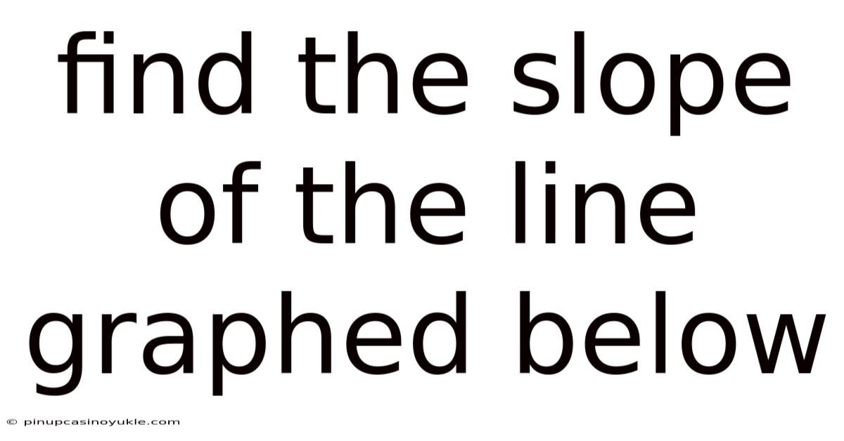 Find The Slope Of The Line Graphed Below