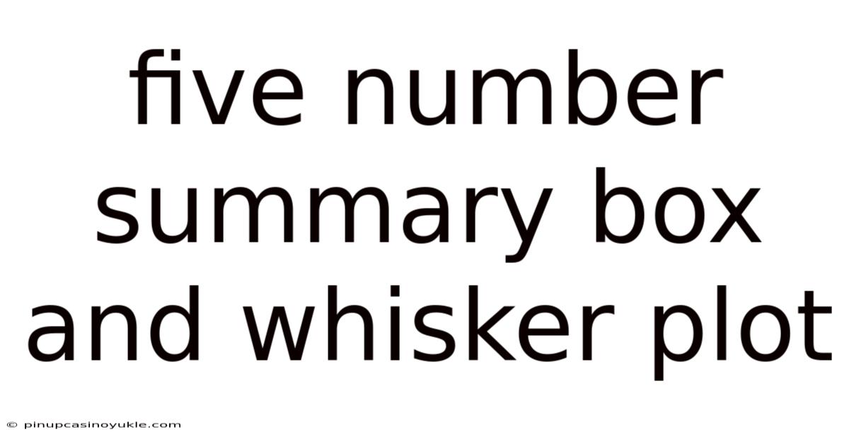 Five Number Summary Box And Whisker Plot