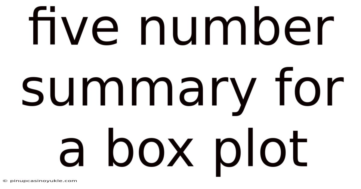 Five Number Summary For A Box Plot