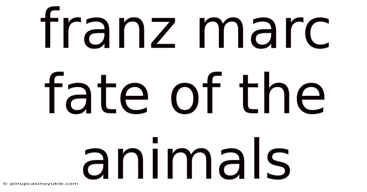 Franz Marc Fate Of The Animals