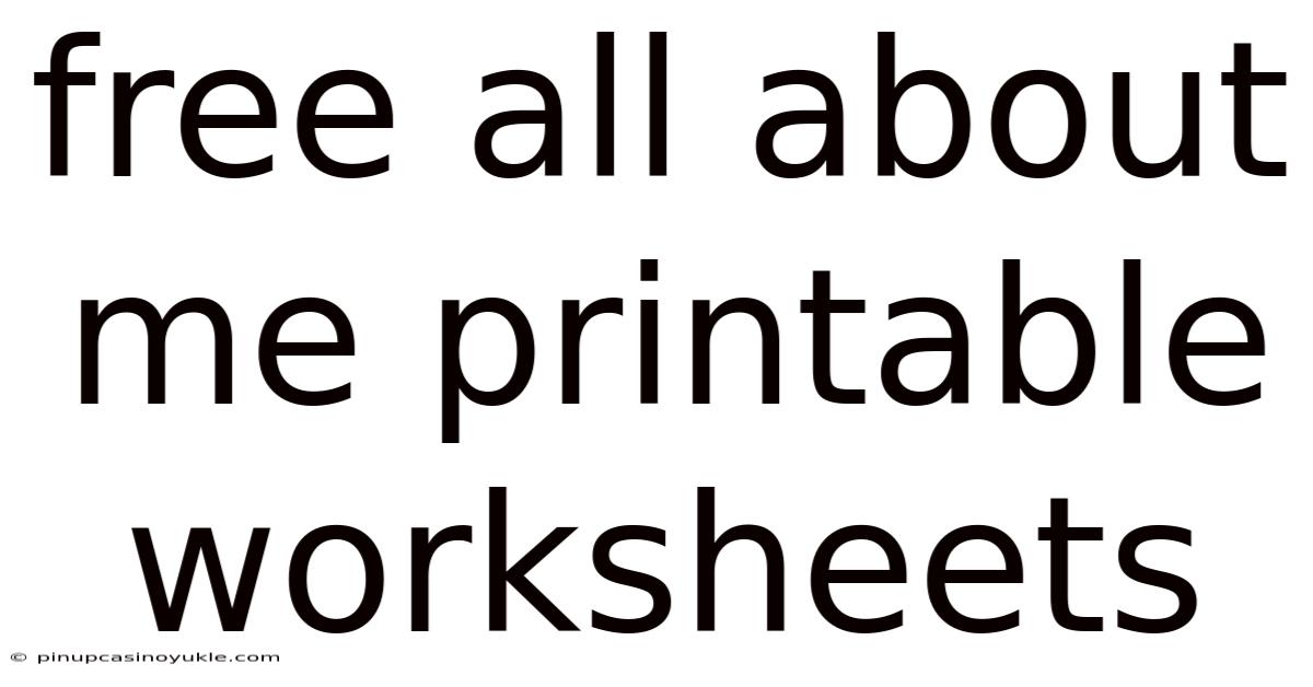 Free All About Me Printable Worksheets
