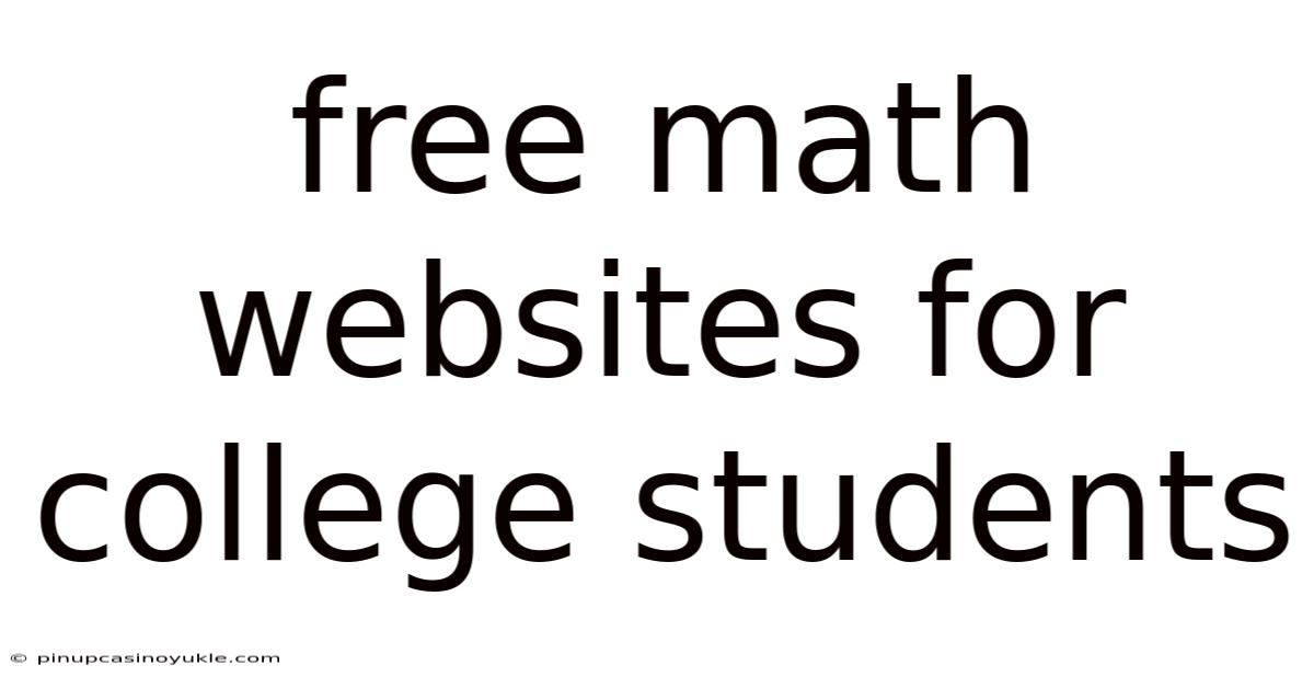 Free Math Websites For College Students