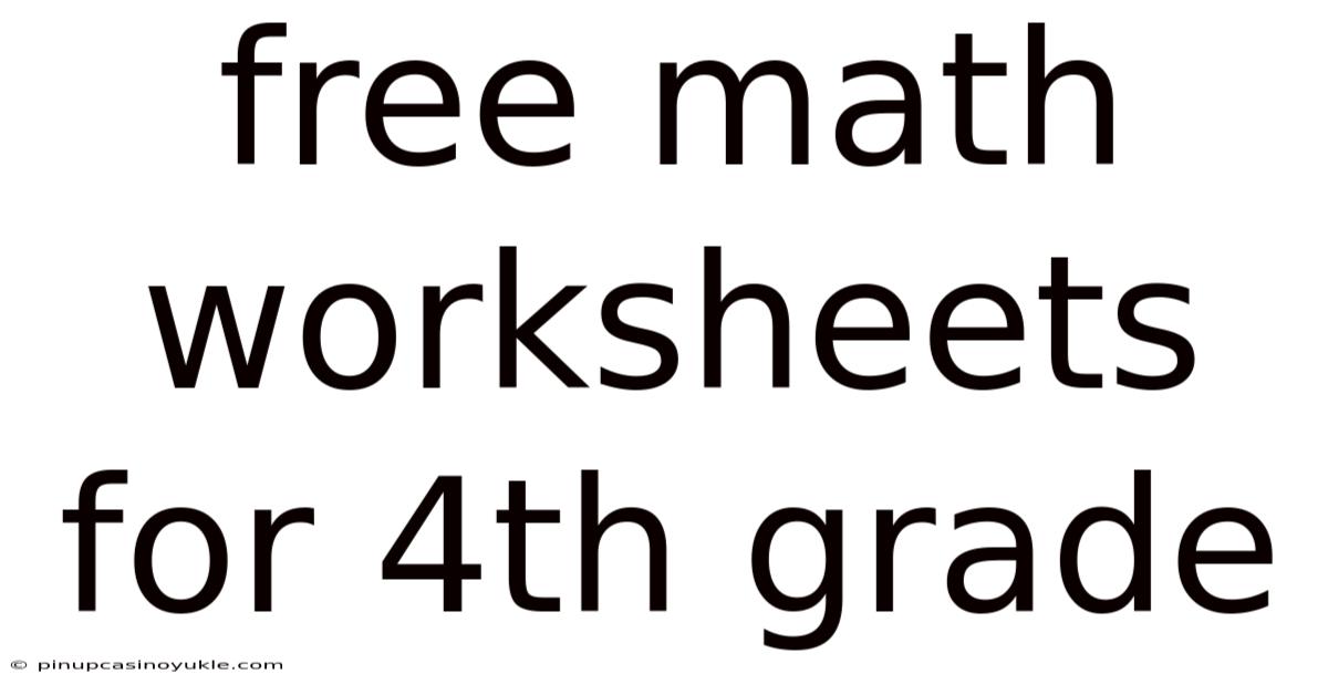 Free Math Worksheets For 4th Grade