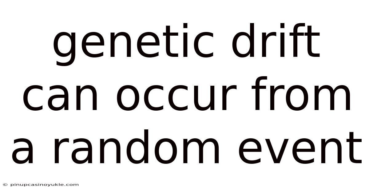 Genetic Drift Can Occur From A Random Event
