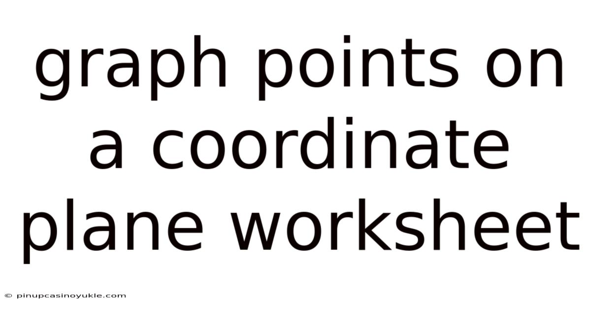 Graph Points On A Coordinate Plane Worksheet
