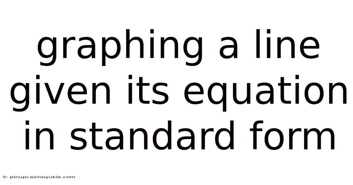 Graphing A Line Given Its Equation In Standard Form