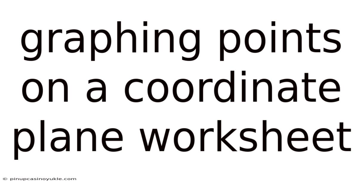 Graphing Points On A Coordinate Plane Worksheet