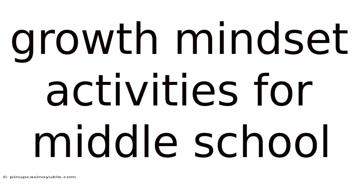 Growth Mindset Activities For Middle School