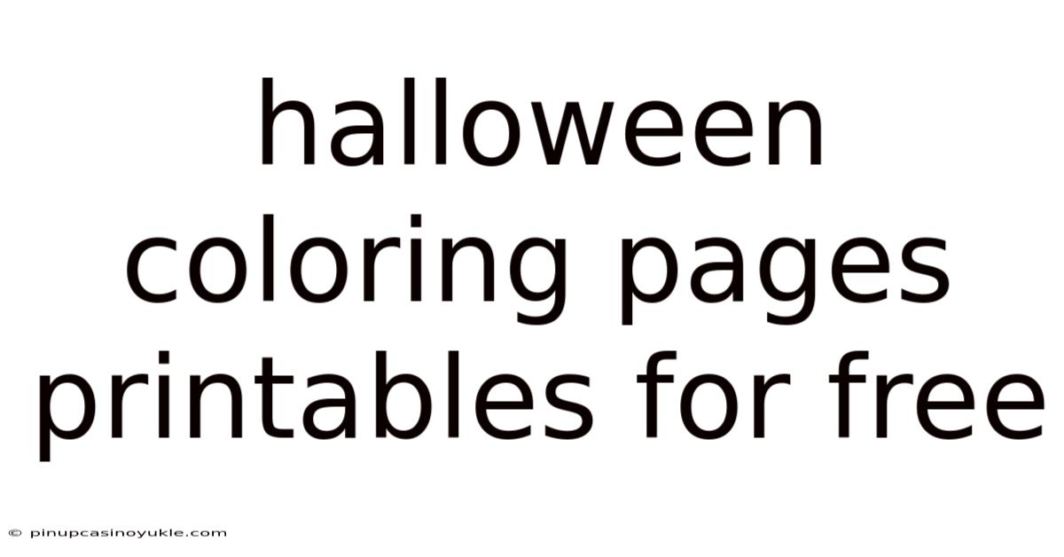 Halloween Coloring Pages Printables For Free