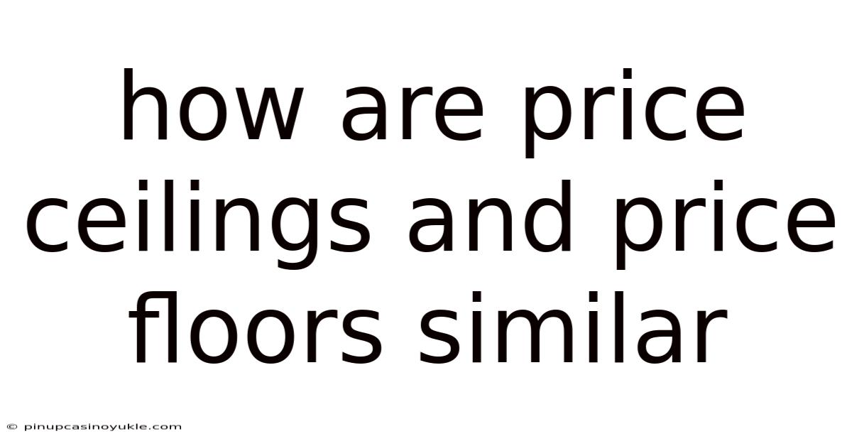 How Are Price Ceilings And Price Floors Similar