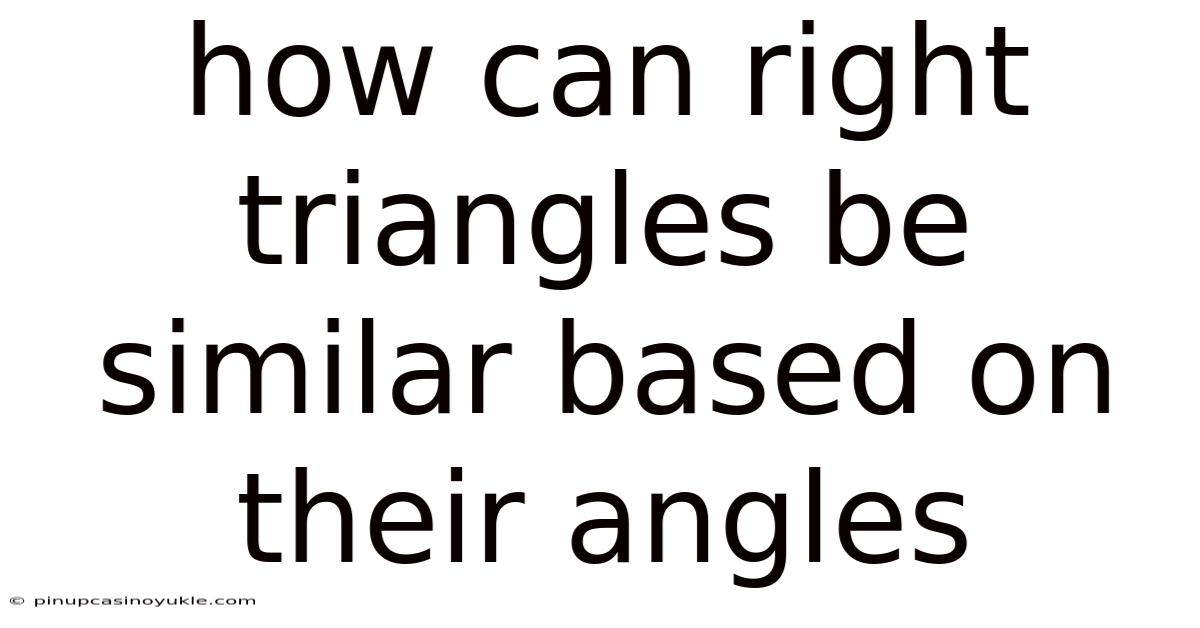 How Can Right Triangles Be Similar Based On Their Angles