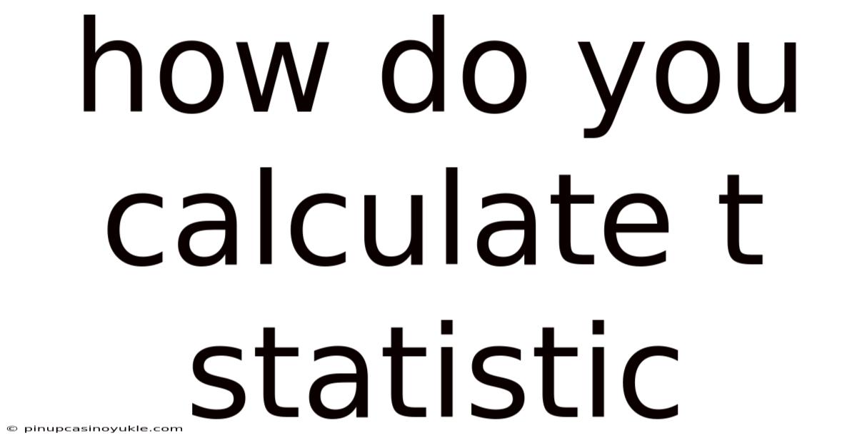How Do You Calculate T Statistic