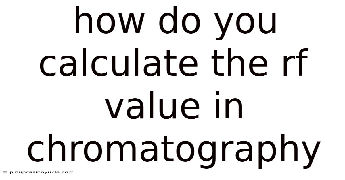 How Do You Calculate The Rf Value In Chromatography