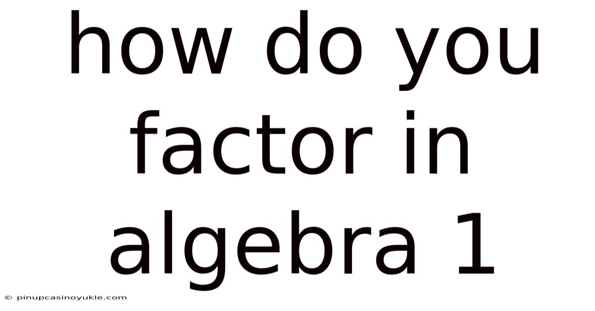 How Do You Factor In Algebra 1