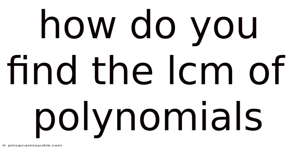 How Do You Find The Lcm Of Polynomials