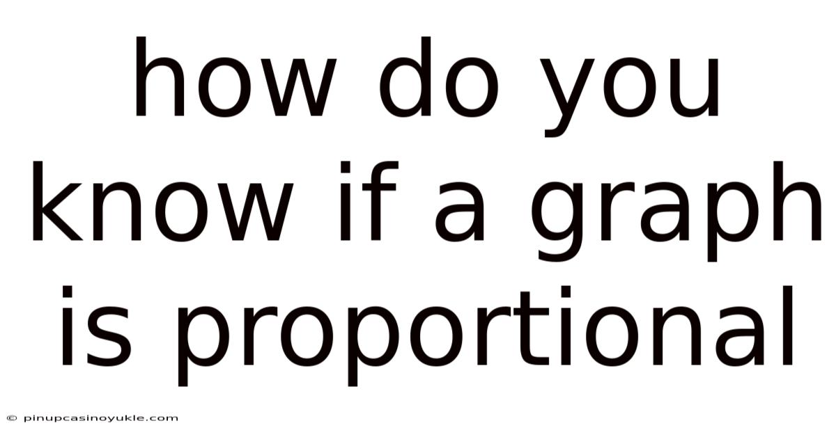 How Do You Know If A Graph Is Proportional
