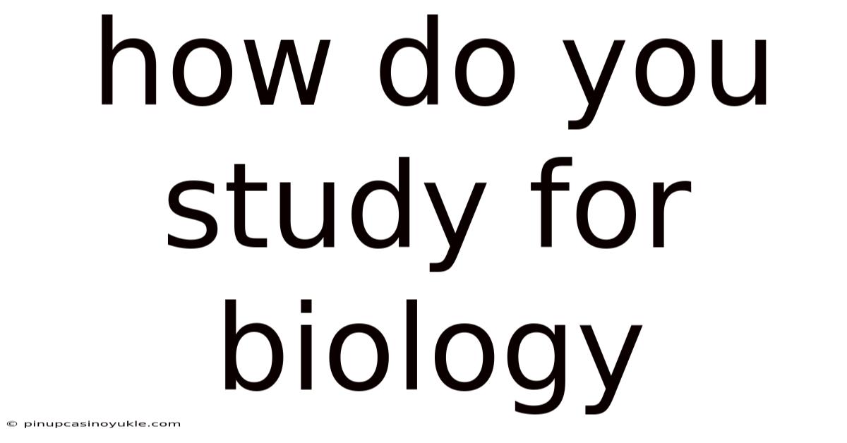 How Do You Study For Biology