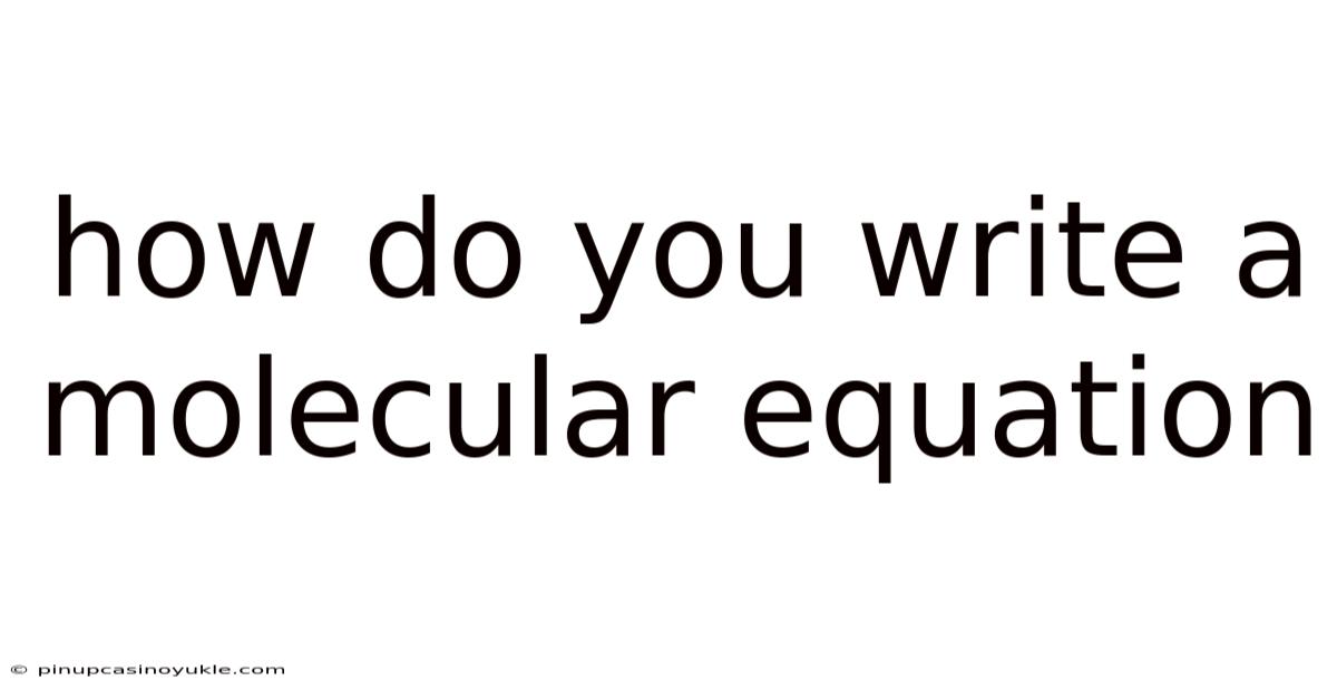 How Do You Write A Molecular Equation