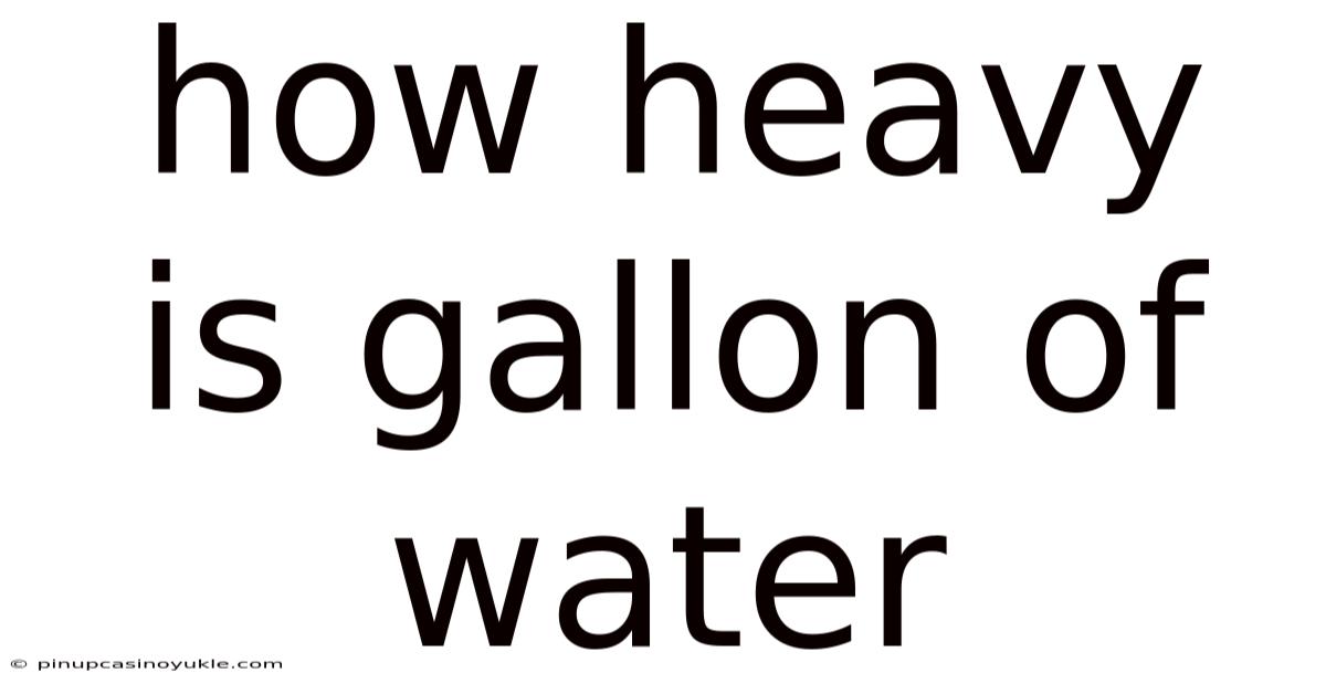 How Heavy Is Gallon Of Water