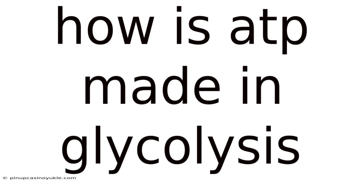 How Is Atp Made In Glycolysis