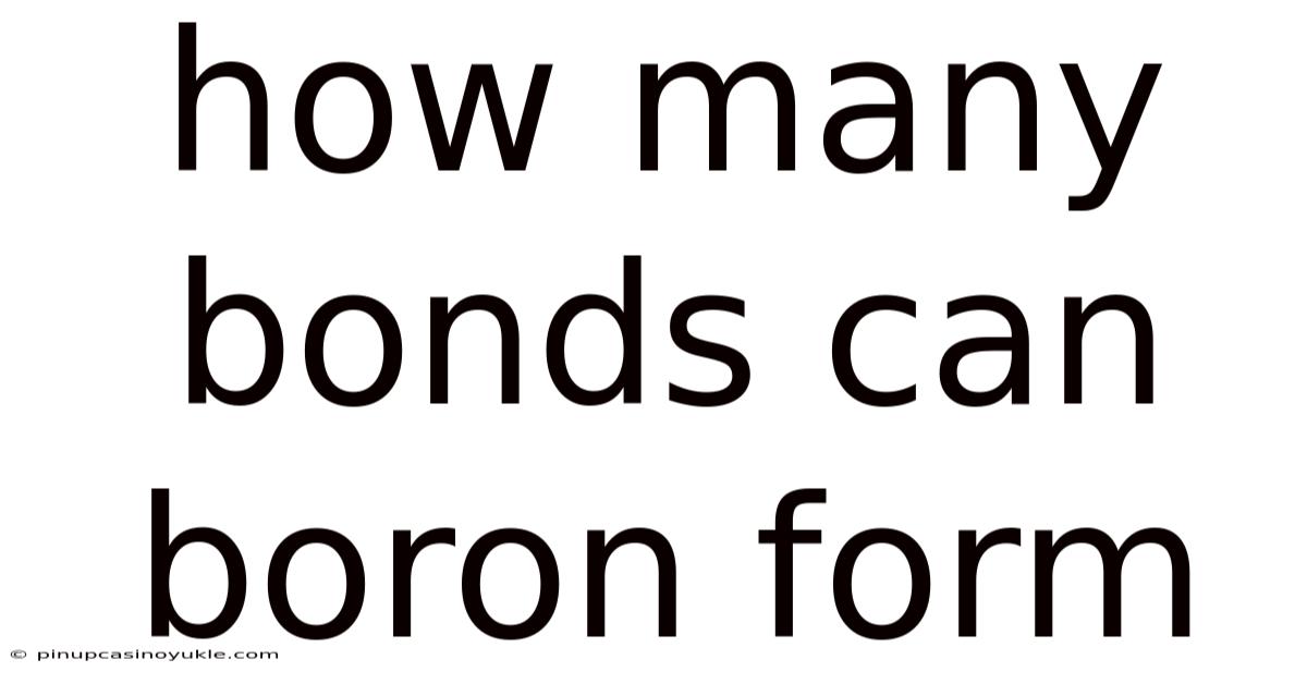 How Many Bonds Can Boron Form