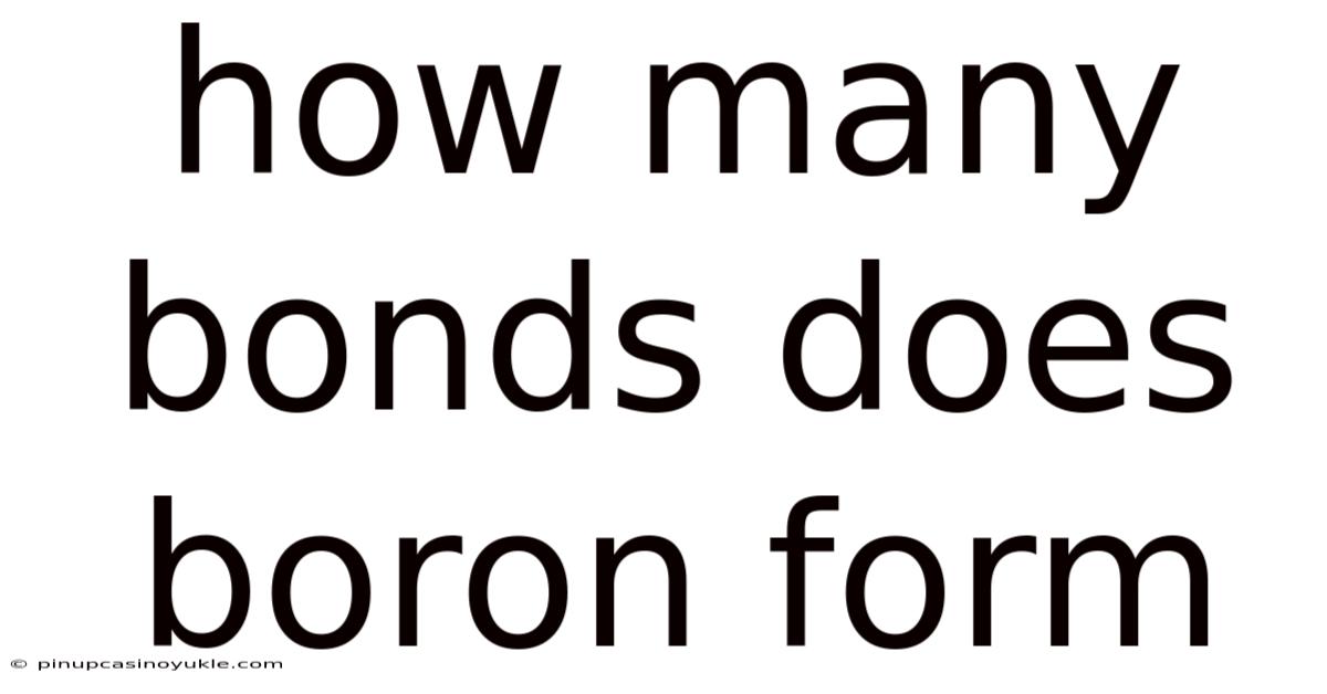 How Many Bonds Does Boron Form