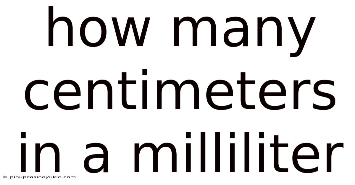 How Many Centimeters In A Milliliter