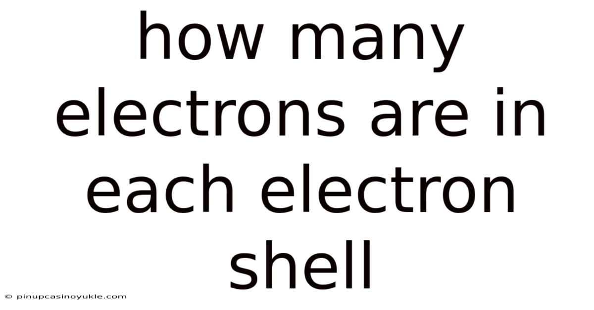 How Many Electrons Are In Each Electron Shell