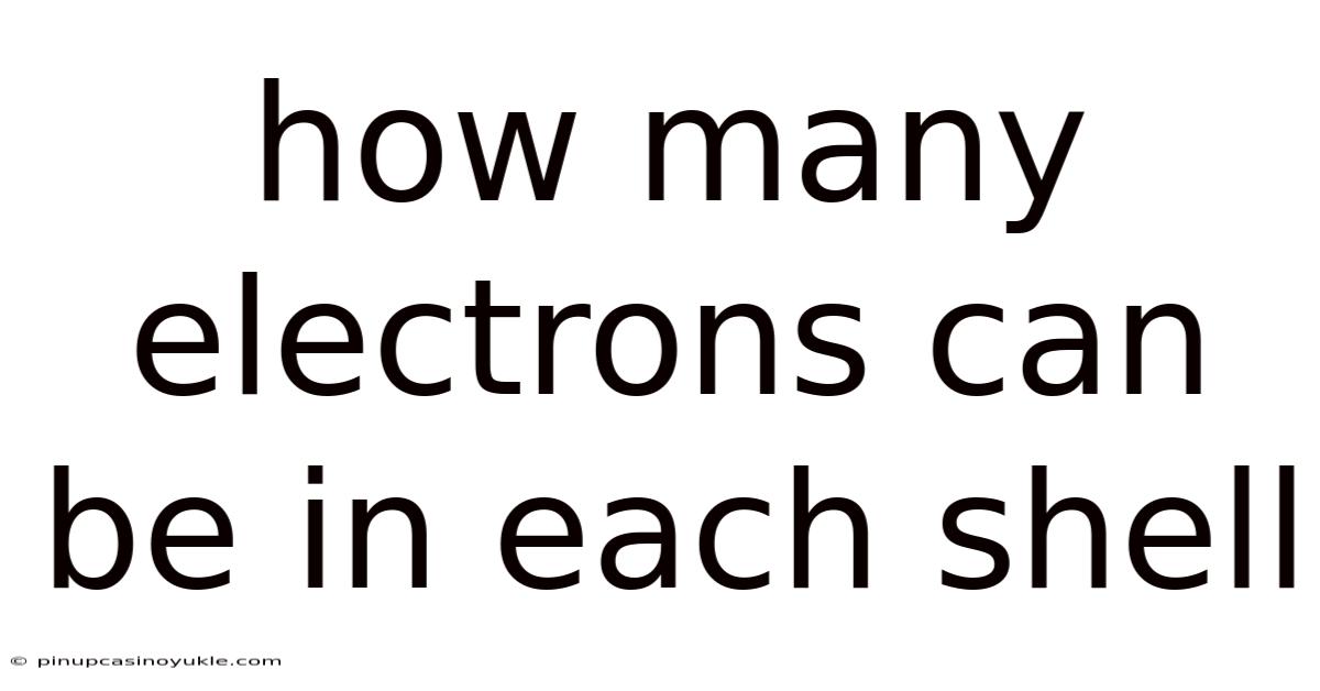 How Many Electrons Can Be In Each Shell