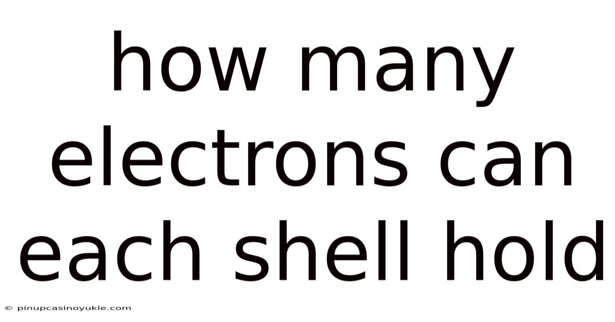 How Many Electrons Can Each Shell Hold