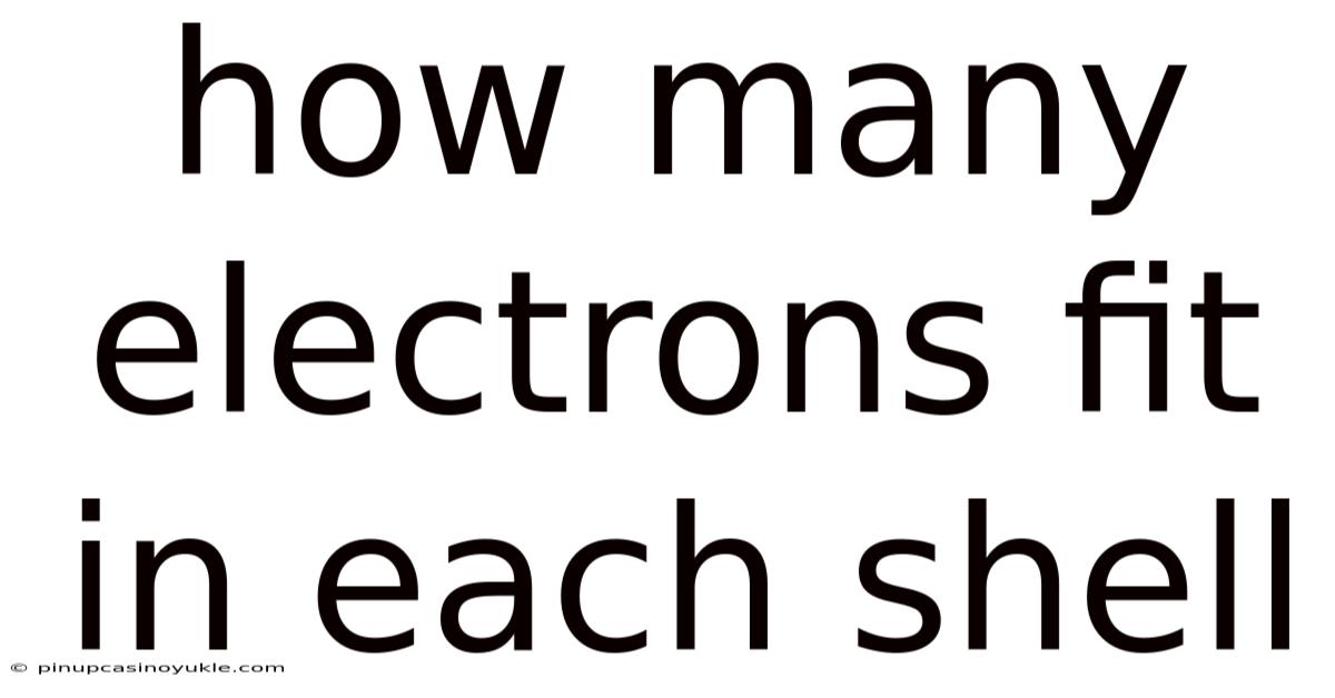 How Many Electrons Fit In Each Shell