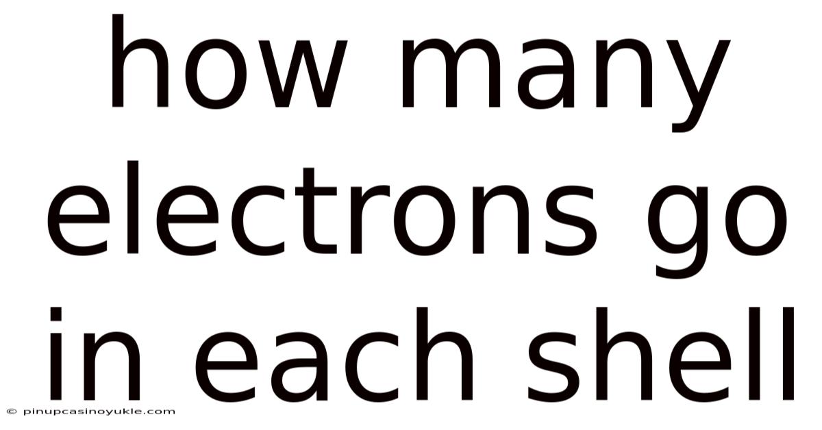 How Many Electrons Go In Each Shell