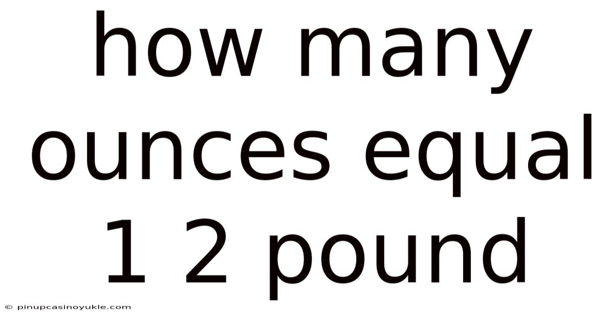 How Many Ounces Equal 1 2 Pound